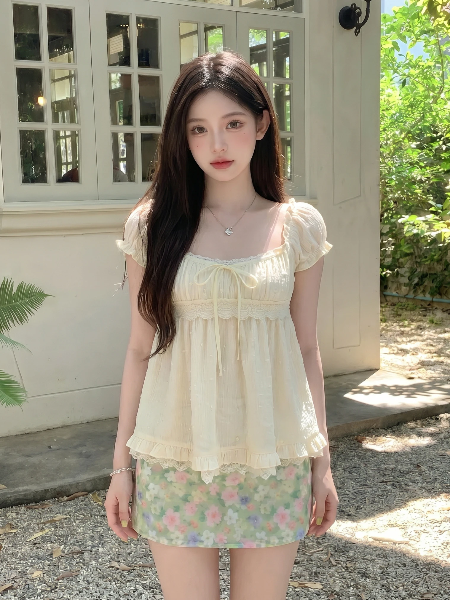Summer Floral Print Doll Shirt Bubble Sleeve Short Skirt Two-Piece Set Women's Fashion Loose Fit High Waist White Polka Dot
Summer Floral Print Doll Shirt Bubble Sleeve Short Skirt Two-Piece Set Women's Fashion Loose Fit High Waist White Polka Dot