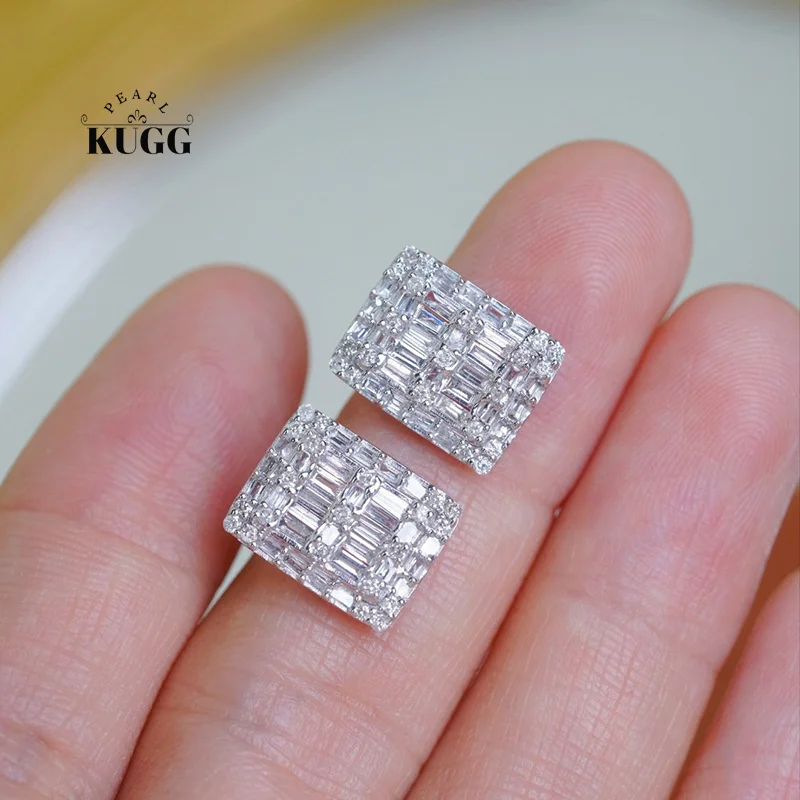 KUGG 100% 18K White Gold Earrings Fashion Geometric Shape 0.70carat Real Natural Diamond Stud Earrings for Women Fine Jewelry
KUGG 100% 18K White Gold Earrings Fashion Geometric Shape 0.70carat Real Natural Diamond Stud Earrings for Women Fine Jewelry