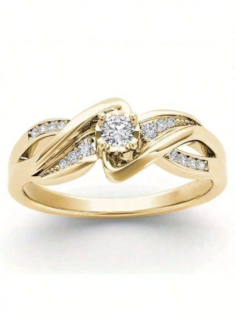 Shiny Cubic Zirconia Engagement Ring Elegant Promise Ring Luxury Jewelry Gift For Women
Shiny Cubic Zirconia Engagement Ring Elegant Promise Ring Luxury Jewelry Gift For Women