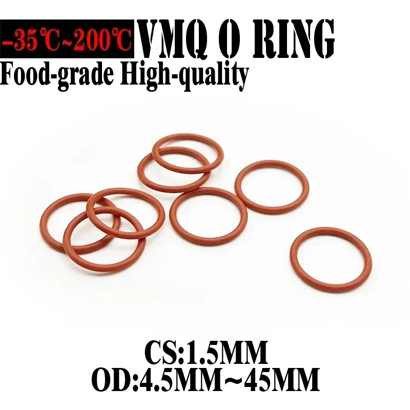 1000 Pcs Red VMQ Silicone O Ring CS 1.5mm OD 4.5mm ~ 45mm FoodGrade Waterproof Washer Rubber Insulated O Shape Seal Gasket
1000 Pcs Red VMQ Silicone O Ring CS 1.5mm OD 4.5mm ~ 45mm FoodGrade Waterproof Washer Rubber Insulated O Shape Seal Gasket