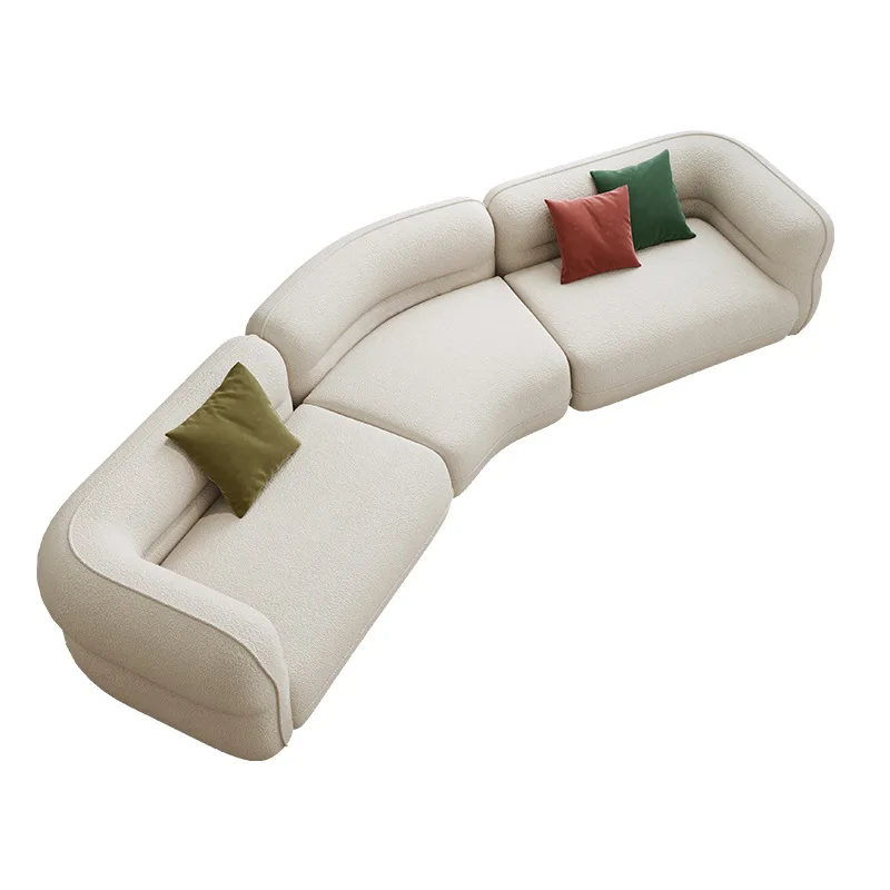 French cream style, sofa small apartment living room designer Internet celebrity curved corner, velvet sofa
French cream style, sofa small apartment living room designer Internet celebrity curved corner, velvet sofa