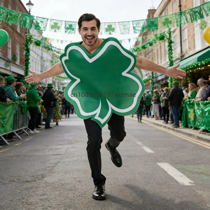 Green Lucky Four-Leaf Clover Clothes IrIsh St. Patrick's Day Costume Men Women Carnival Party Outfit Festival Adult Rave Wear
Green Lucky Four-Leaf Clover Clothes IrIsh St. Patrick's Day Costume Men Women Carnival Party Outfit Festival Adult Rave Wear