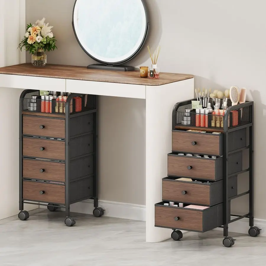 Rolling Makeup Organizer Cart Floor Skincare Make Up Storage with 4 Nonwoven Drawers, Vanity Organizer Cosmetic Display Cases Ca
Rolling Makeup Organizer Cart Floor Skincare Make Up Storage with 4 Nonwoven Drawers, Vanity Organizer Cosmetic Display Cases Ca
