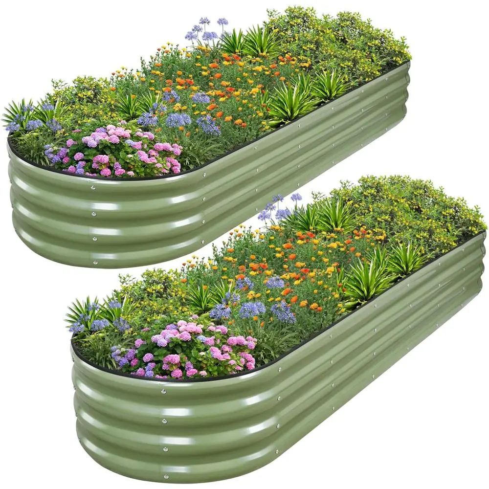 Raised Garden Bed Kit - Outdoor Planter Boxes for Vegetables, 8x2x1ft Green, 2-Piece Set
Raised Garden Bed Kit - Outdoor Planter Boxes for Vegetables, 8x2x1ft Green, 2-Piece Set