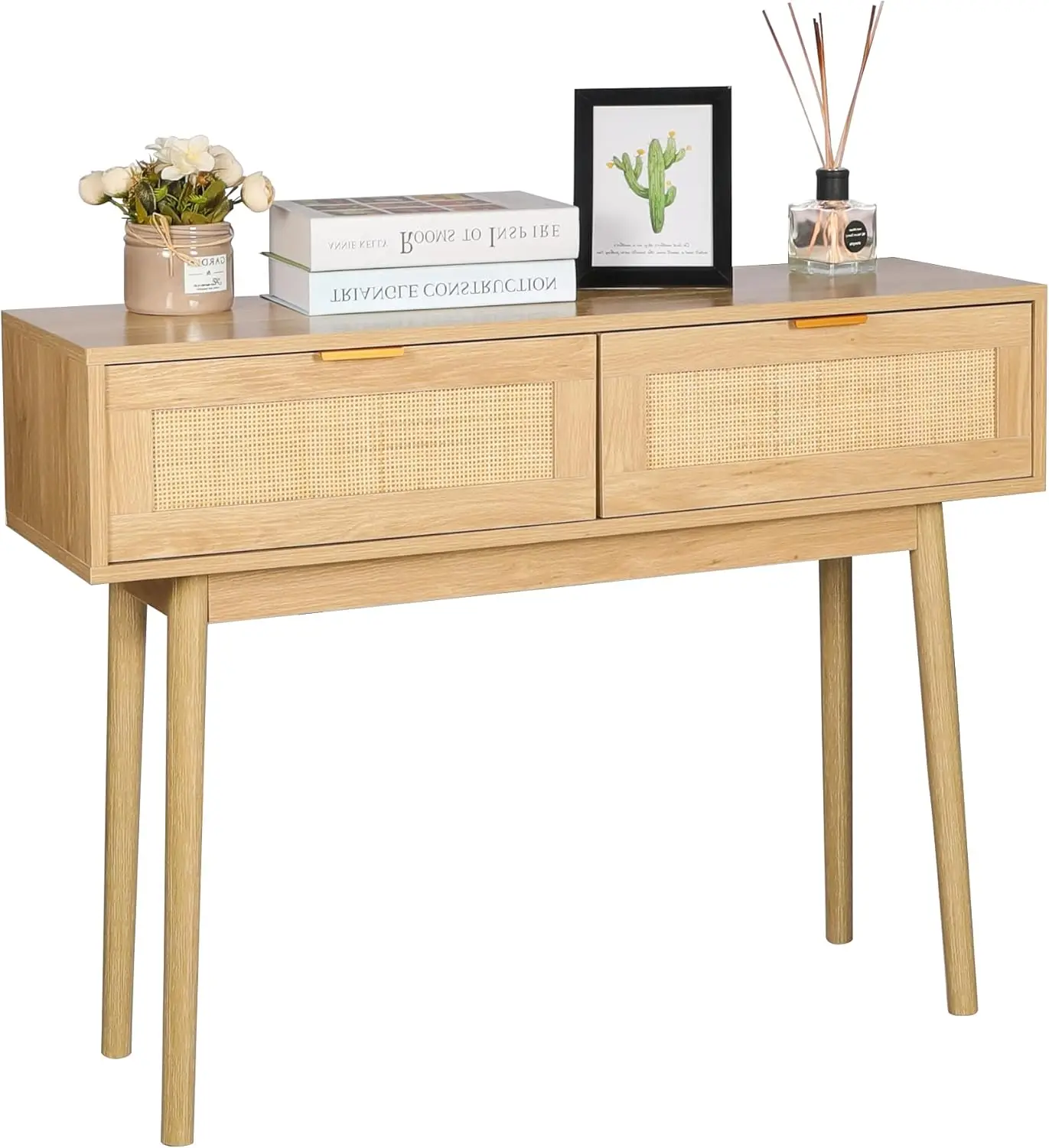 Okl 39"" Console Table, Oak Entryway Table With 2 Rattan Drawers, Sofa Table With Wood Frame And Bamboo Storage Shelf, Rustic
Okl 39"" Console Table, Oak Entryway Table With 2 Rattan Drawers, Sofa Table With Wood Frame And Bamboo Storage Shelf, Rustic