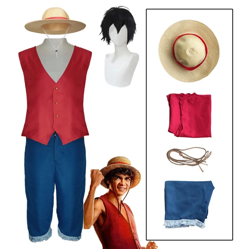 ABC123Luffy Movie Live-action Version Monkey D Luffy Cosplay Costume Wig Hat Anime Uniform Halloween Costumess,3'f.5;j.8
ABC123Luffy Movie Live-action Version Monkey D Luffy Cosplay Costume Wig Hat Anime Uniform Halloween Costumess,3'f.5;j.8