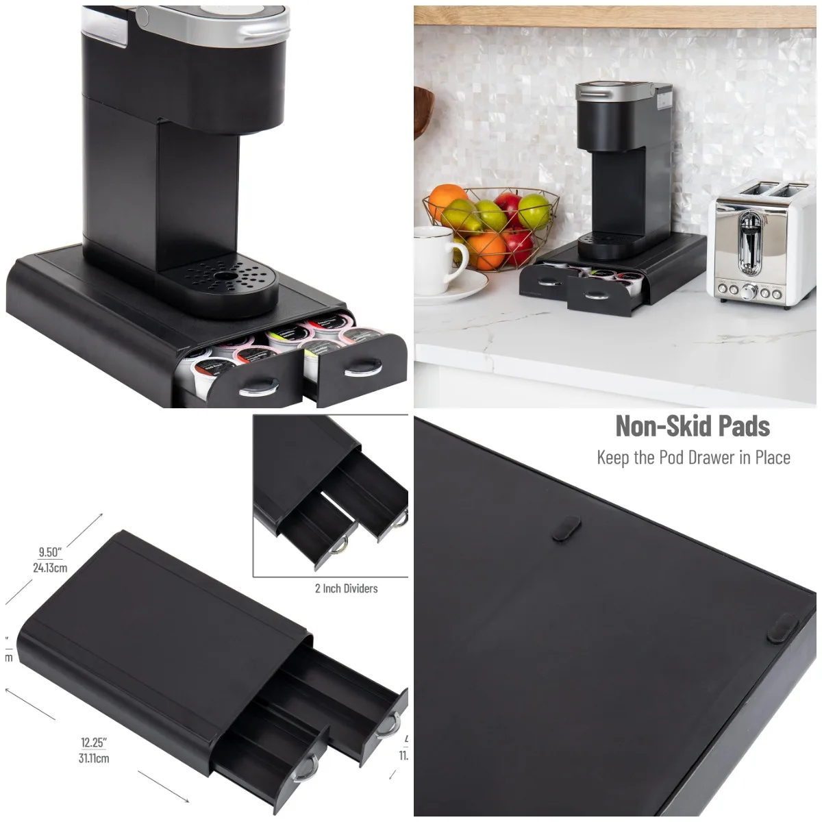 Органайзер для капсул на одну порцию, 2 ящика, емкость 24 капсулы, мини-совместимость Keurig, черный
Органайзер для капсул на одну порцию, 2 ящика, емкость 24 капсулы, мини-совместимость Keurig, черный