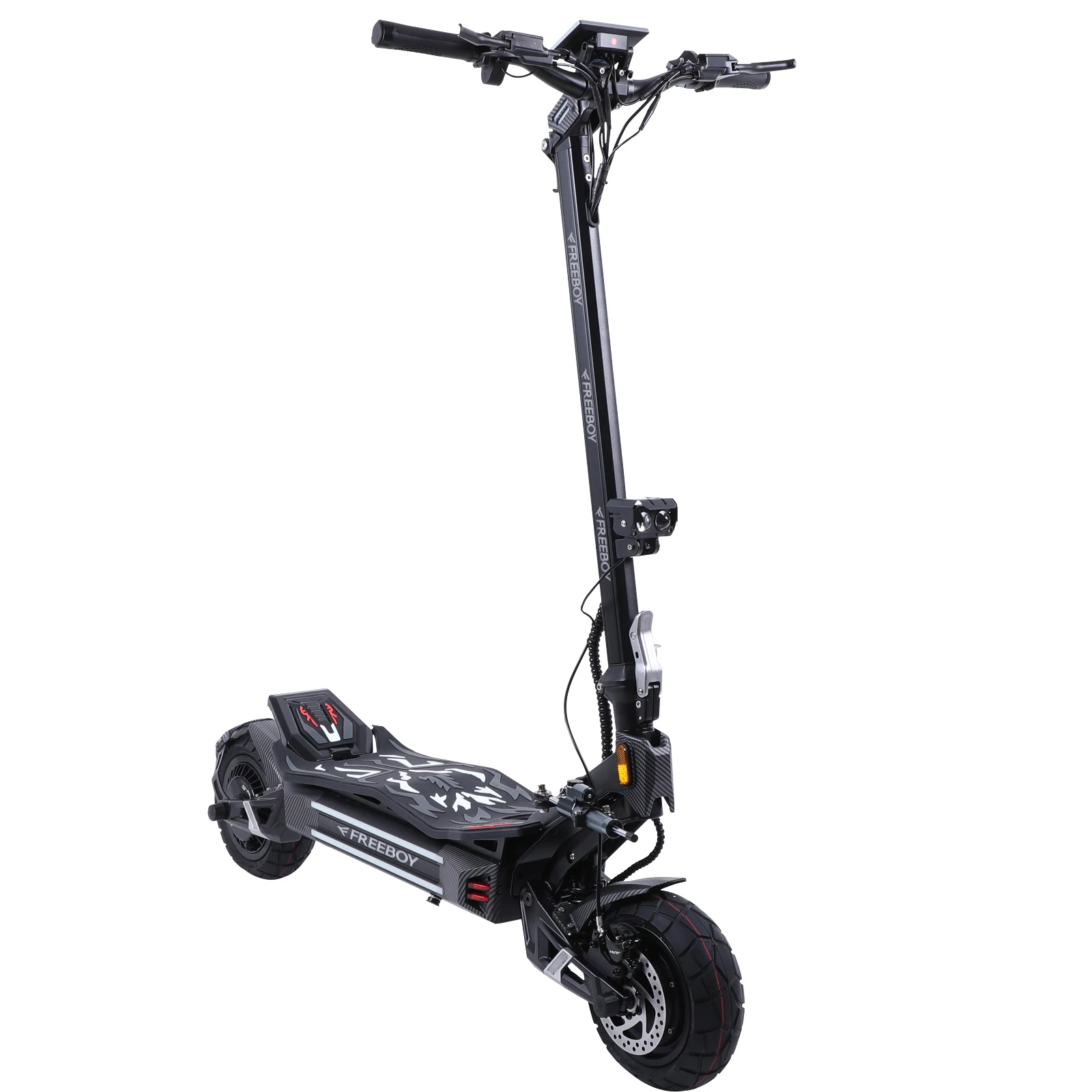 FREEBOY H16 Electric scooter High Power 3000W Dual Motor 60V30AH Max Speed 75km/H Hydraulic Brake 11 inch Tire Off-road Commute
FREEBOY H16 Electric scooter High Power 3000W Dual Motor 60V30AH Max Speed 75km/H Hydraulic Brake 11 inch Tire Off-road Commute