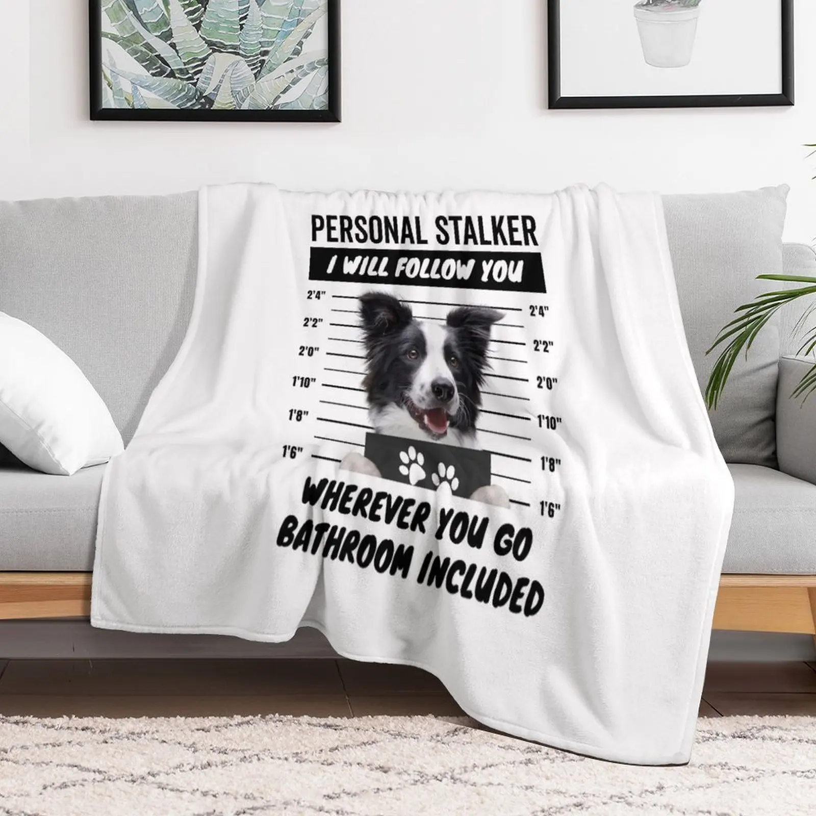Personal Stalker Dog a Black and White Border Collie Throw Blanket Shaggy Warm Decorative Throw Blankets
Personal Stalker Dog a Black and White Border Collie Throw Blanket Shaggy Warm Decorative Throw Blankets