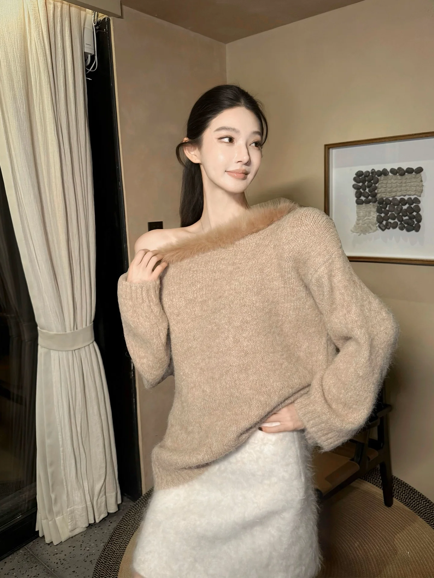 Alin Wool Blend вязаный длинный све, свободный женский топ с плечами, зимний модный пушистый трикотаж с плечами, повседневный трикотаж
Alin Wool Blend вязаный длинный све, свободный женский топ с плечами, зимний модный пушистый трикотаж с плечами, повседневный трикотаж