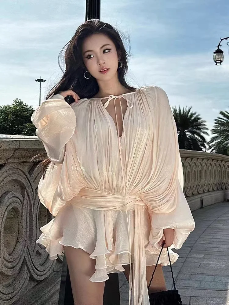 Sexy Sweet Spicy Style Long Sleeve Asymmetrical Dress with Ruffle Detail Waist Cinching Gown for Young Women V-neck Zipper Cl...
Sexy Sweet Spicy Style Long Sleeve Asymmetrical Dress with Ruffle Detail Waist Cinching Gown for Young Women V-neck Zipper Cl...