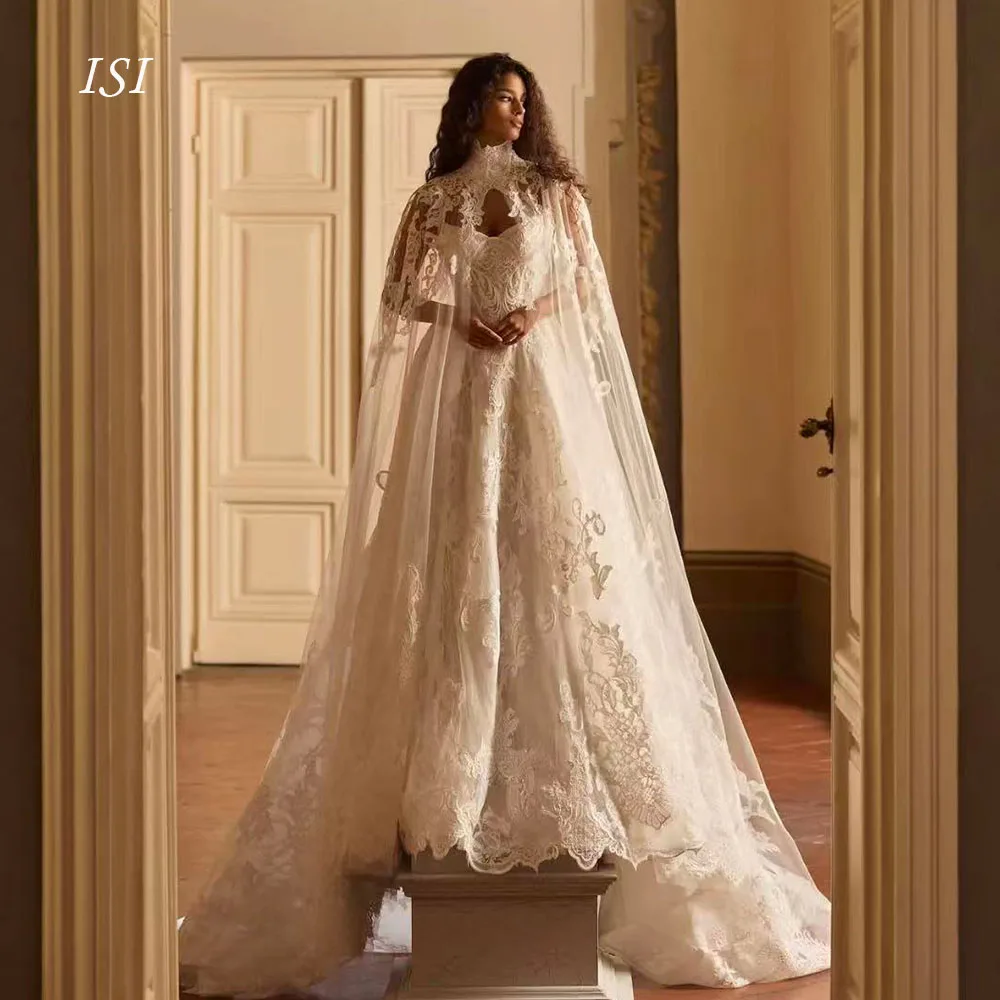 ISI Customized Luxury 3D Appliques Lace Wedding Dress Sweetheart with Cape A-Line Vintage Bridal Gown Vestido De Novia 2026
ISI Customized Luxury 3D Appliques Lace Wedding Dress Sweetheart with Cape A-Line Vintage Bridal Gown Vestido De Novia 2026