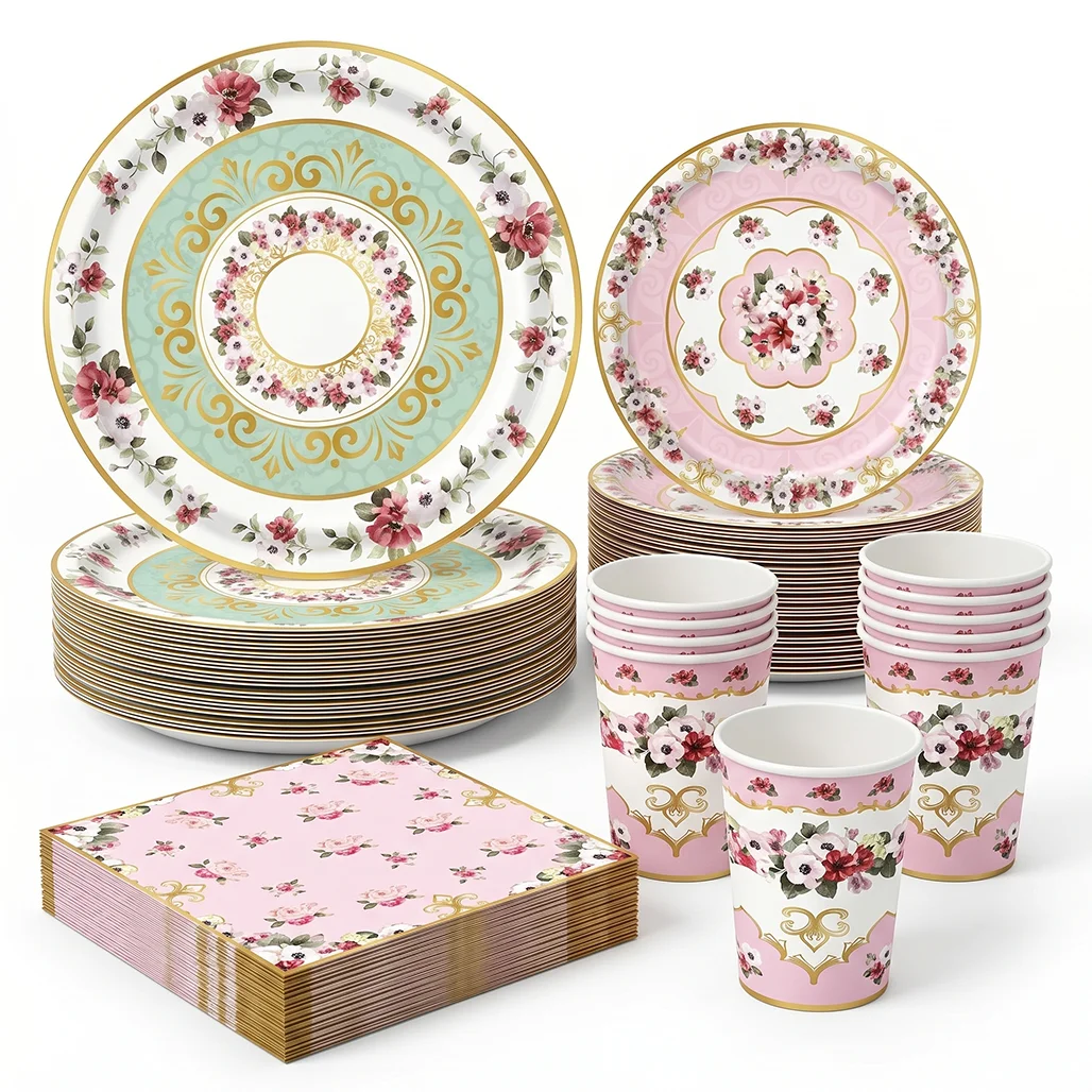 Vintage Floral Tea Party Tableware Set Elegant Pink Paper Plates Cups Napkins EVJF Girls Birthday Bridal Shower Wedding Decor
Vintage Floral Tea Party Tableware Set Elegant Pink Paper Plates Cups Napkins EVJF Girls Birthday Bridal Shower Wedding Decor