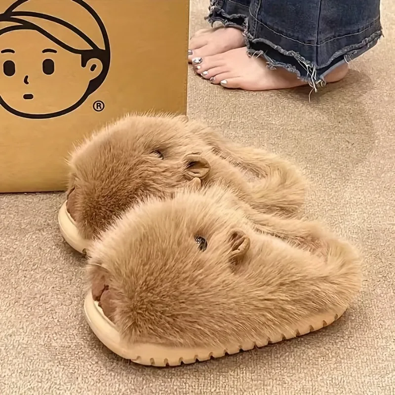Animal Shaped Hairy Slippers for Women, Cute Cartoon Home with Plush Warm and Fashionable Cotton Slippers in Winter
Animal Shaped Hairy Slippers for Women, Cute Cartoon Home with Plush Warm and Fashionable Cotton Slippers in Winter