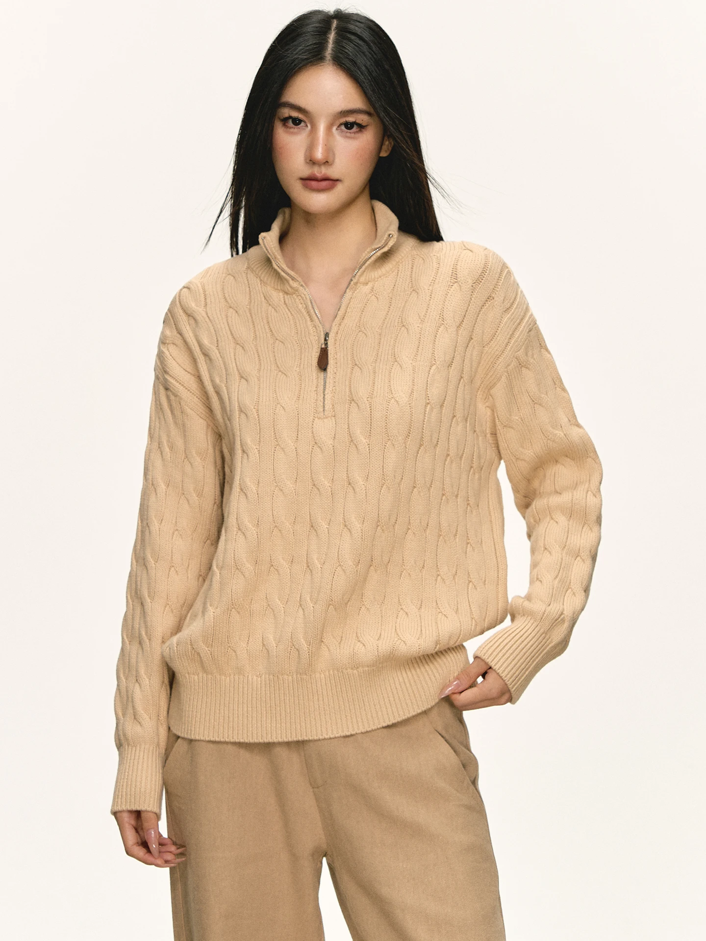 Anna Aneae00 Cotton High Collar Zipper Design Women's Knitwear Autumn Winter Warm Long Sve Top f Open Ne Sweater
Anna Aneae00 Cotton High Collar Zipper Design Women's Knitwear Autumn Winter Warm Long Sve Top f Open Ne Sweater