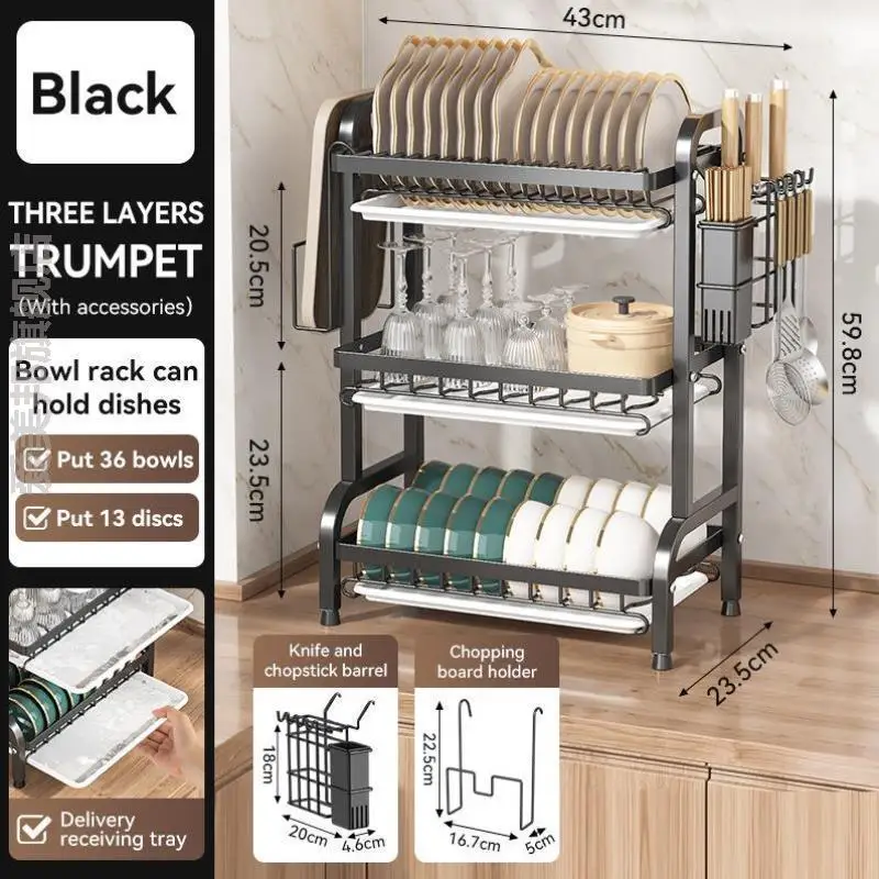 Multi-Functional Kitchen Counter Di Ra Bowl Plate Storage elf Draining Ra with Chopstis Tube And Knife Holder
Multi-Functional Kitchen Counter Di Ra Bowl Plate Storage elf Draining Ra with Chopstis Tube And Knife Holder