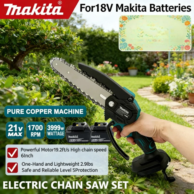 Makita 6 Inch Chain Saw Electric Saw 6 Inch Handheld Portable Wood Logging Chainsaw Garden Pruning Wood Power Tool
Makita 6 Inch Chain Saw Electric Saw 6 Inch Handheld Portable Wood Logging Chainsaw Garden Pruning Wood Power Tool