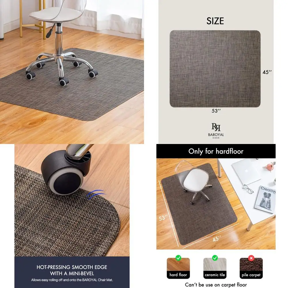 Коврик для стула из твердой древесины для стола, защита для компьютерного стула на колесиках, нескользящий коврик из ПВХ, темный орех 45x53
Коврик для стула из твердой древесины для стола, защита для компьютерного стула на колесиках, нескользящий коврик из ПВХ, темный орех 45x53