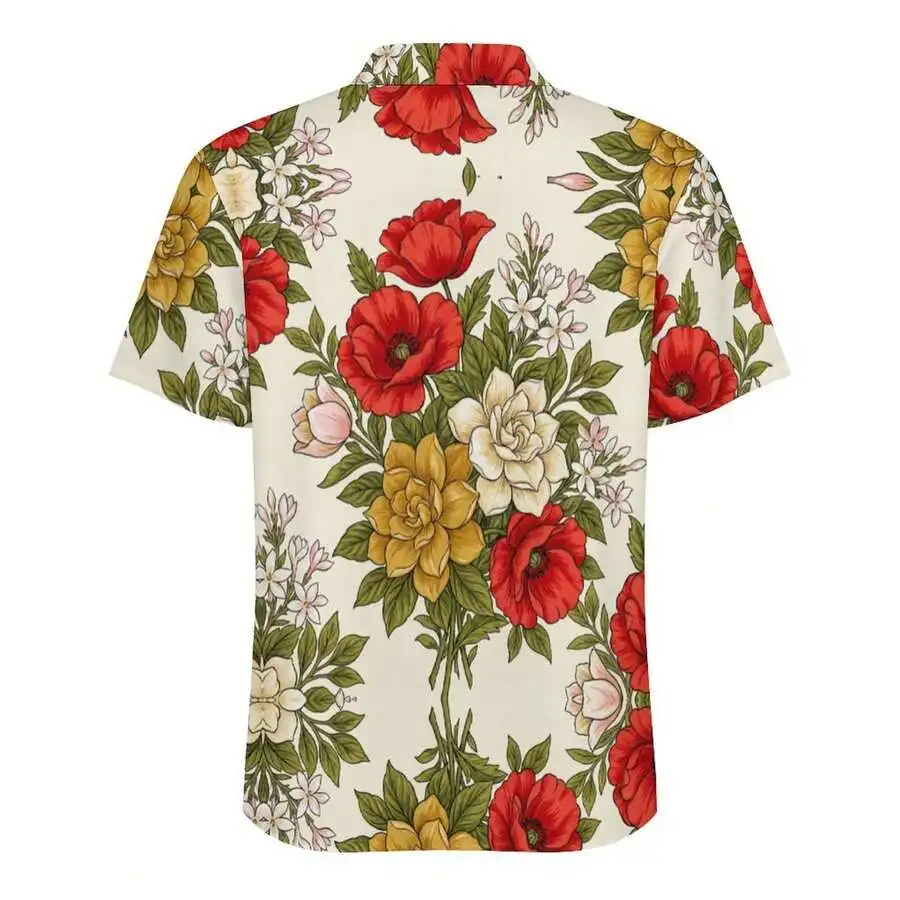 Vintage Floral Poppy Gardenia Rose Print Casual Shirt With Turn-Down Collar
Vintage Floral Poppy Gardenia Rose Print Casual Shirt With Turn-Down Collar