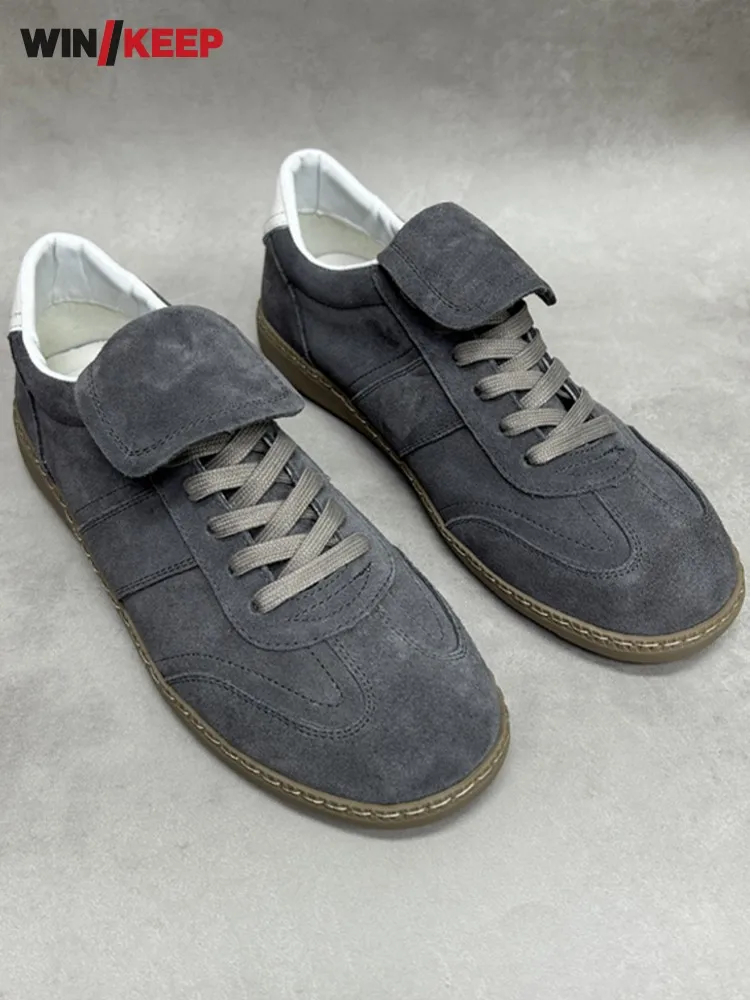 Vintage Men Real Leather Suede Lace Up Breathable Sneakers Comfortable Platform Trainers Handmade Running Jogging Sport Shoes
Vintage Men Real Leather Suede Lace Up Breathable Sneakers Comfortable Platform Trainers Handmade Running Jogging Sport Shoes