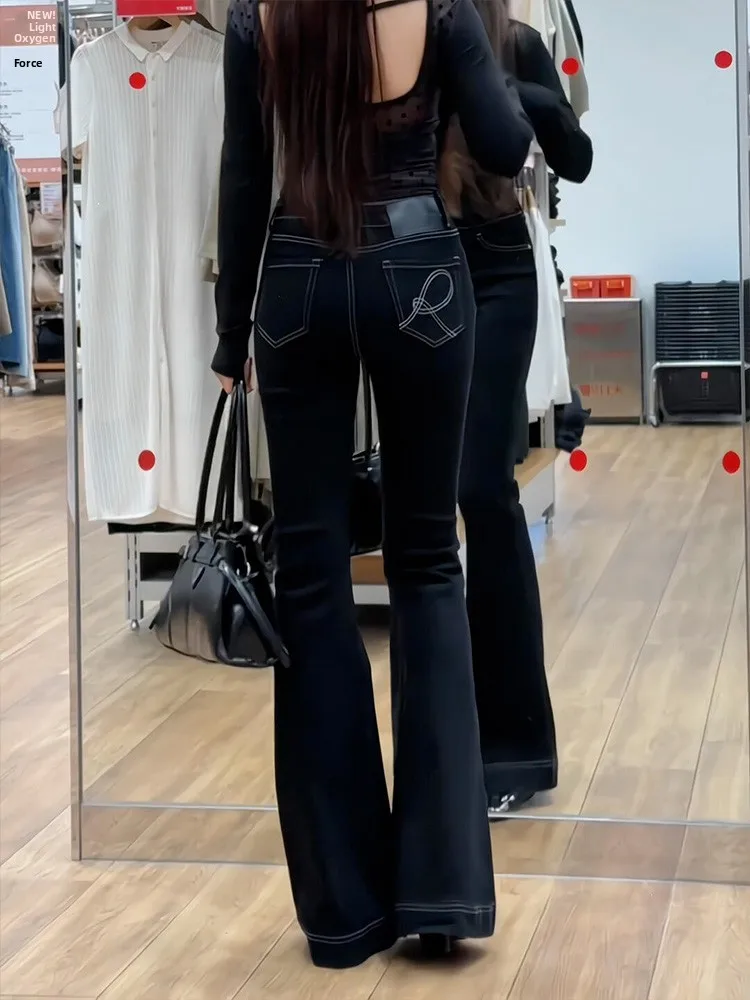 American Style Spicy Deep Blue Fleece Lined Flared Jeans Women's Autumn Winter High Waist Slimming Long Pants
American Style Spicy Deep Blue Fleece Lined Flared Jeans Women's Autumn Winter High Waist Slimming Long Pants