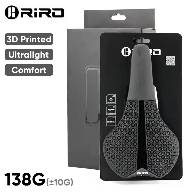 RIRO Carbon Fiber 3D Printing Bike Saddle Ultra-Light 138g Hollow Honeycomb Cushion Comfortable Seat for Road/MTB Bike Parts
RIRO Carbon Fiber 3D Printing Bike Saddle Ultra-Light 138g Hollow Honeycomb Cushion Comfortable Seat for Road/MTB Bike Parts