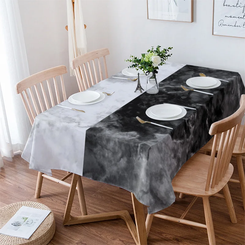 White Black Marble Natural Table Cloth Waterproof Dining Tablecloth Kitchen Decorative Coffee Cuisine Party Table Cover
White Black Marble Natural Table Cloth Waterproof Dining Tablecloth Kitchen Decorative Coffee Cuisine Party Table Cover