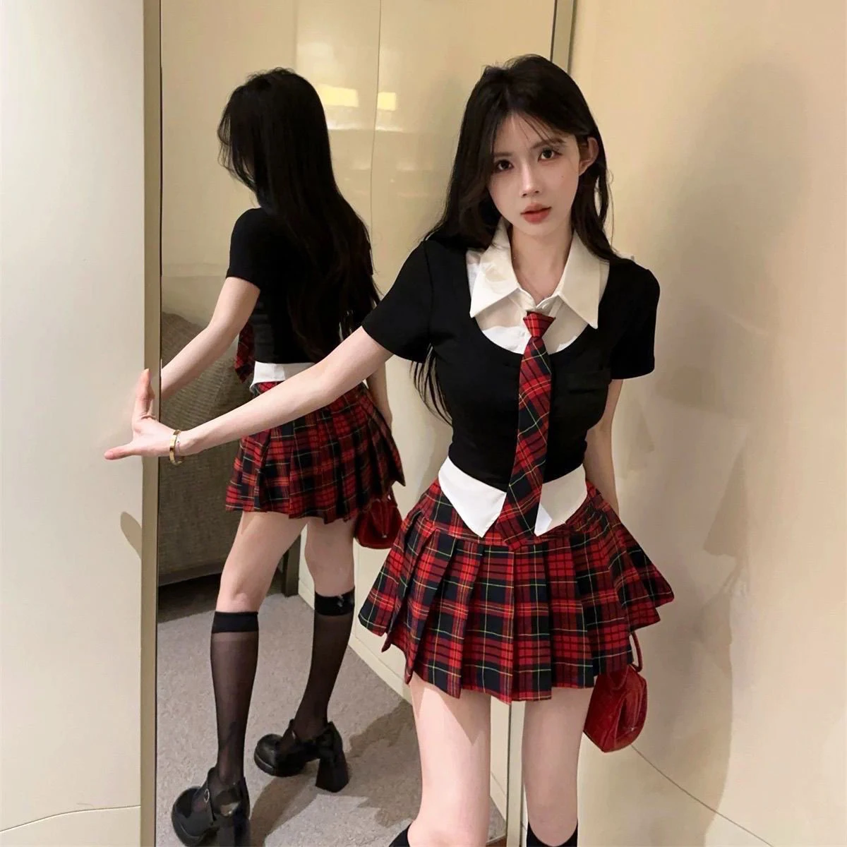 Stylish Two-Piece Set College Uniform Style Waist-Cinching Skirt High-End Feel 2026 New Fashion Women's Shirt And Skirt ...
Stylish Two-Piece Set College Uniform Style Waist-Cinching Skirt High-End Feel 2026 New Fashion Women's Shirt And Skirt ...