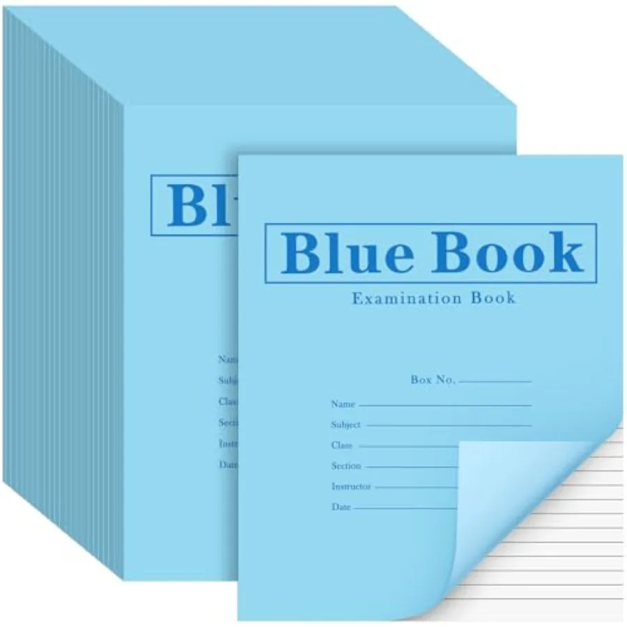 Тетрадь для экзаменов Pack Exam Blue Book, 8,5 x 7 дюймов, 8 листов, 16 страниц, широкая разлиновка, прошитая скобой, для школы, офиса, дома
Тетрадь для экзаменов Pack Exam Blue Book, 8,5 x 7 дюймов, 8 листов, 16 страниц, широкая разлиновка, прошитая скобой, для школы, офиса, дома