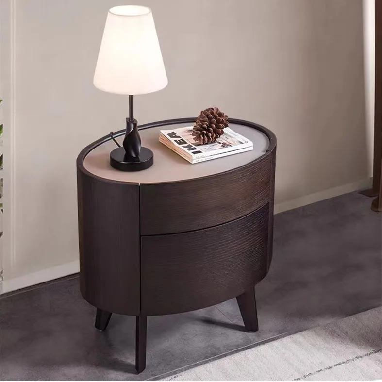 Italian minimalist smoked solid wood bedroom bedside table Small
Italian minimalist smoked solid wood bedroom bedside table Small