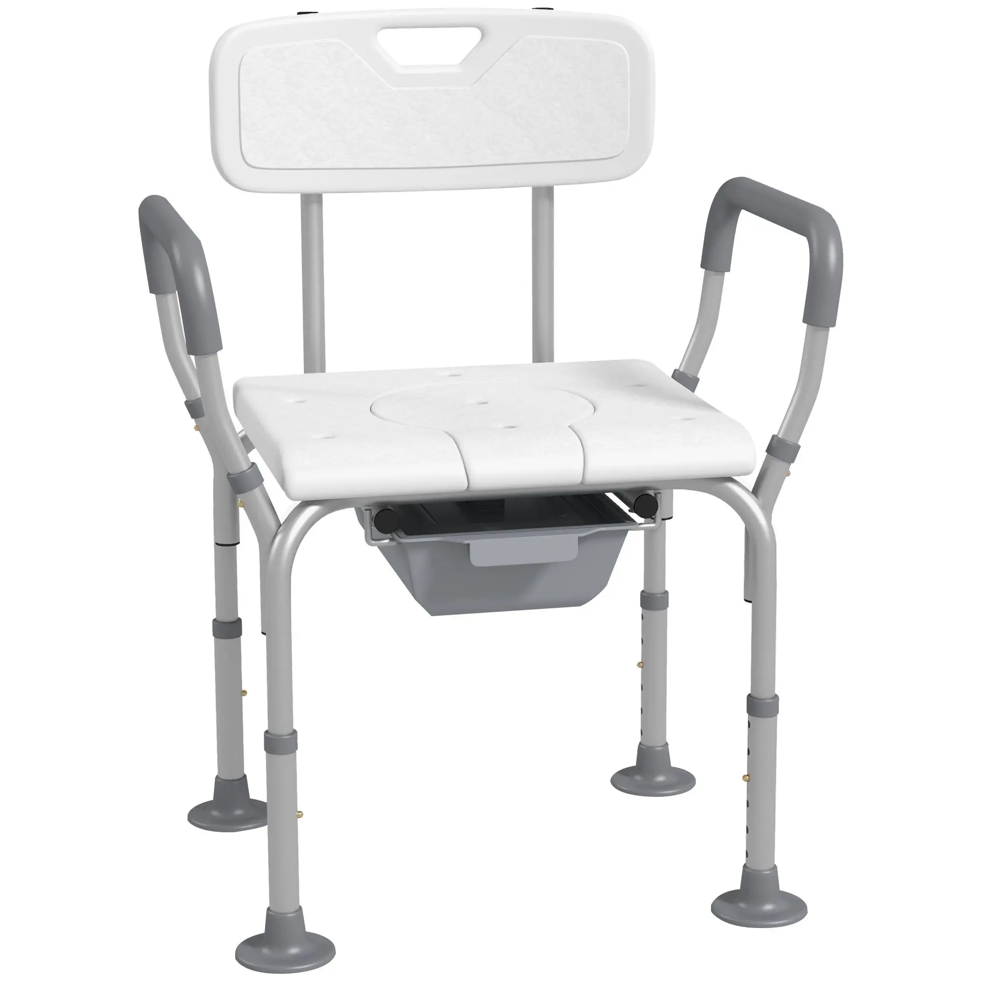 HOMCOM 3-in-1 Adjustable Shower Chair, with Back & Arms, Height Adjustable, Bedside Commode, Non-Slip, White
HOMCOM 3-in-1 Adjustable Shower Chair, with Back & Arms, Height Adjustable, Bedside Commode, Non-Slip, White