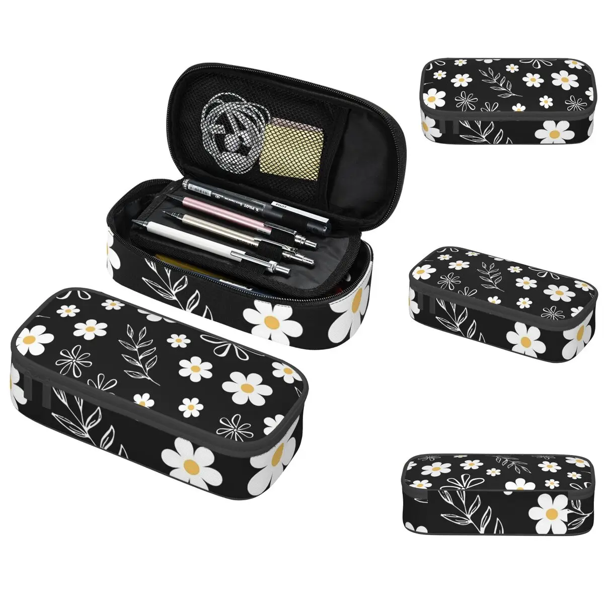 Cartoon White Daisy And Black Leaves Pattern Pencil Case for Kids School Pen Box Pencil Bag Stationery Supplies Pen Holder Bag
Cartoon White Daisy And Black Leaves Pattern Pencil Case for Kids School Pen Box Pencil Bag Stationery Supplies Pen Holder Bag