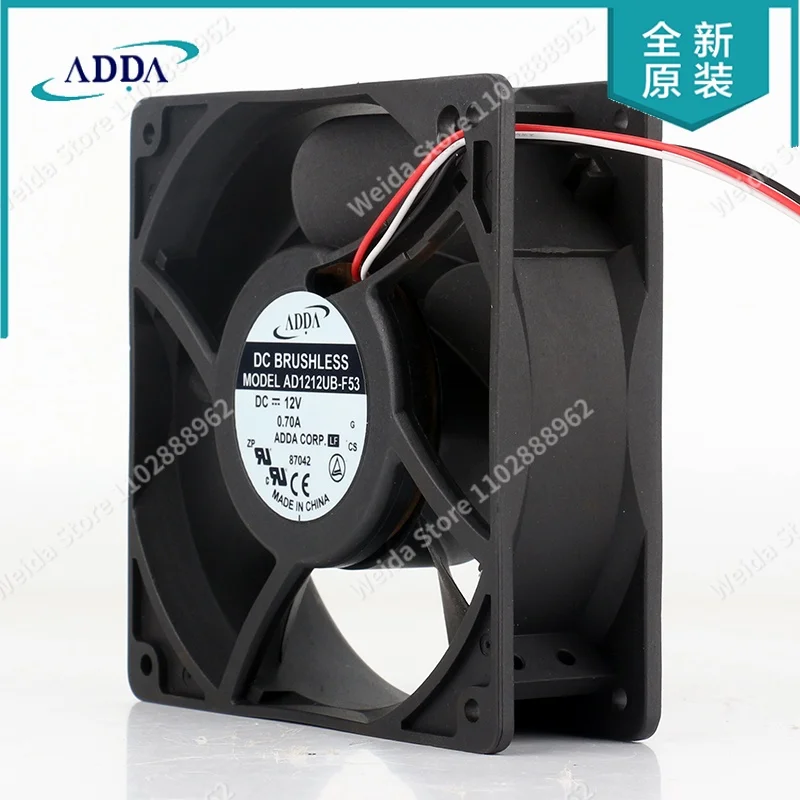 Taiwan Xiexi ADDA AD1212UB-F53 12V 0.70A 12038 120X120X38MM 12CM High air volume converter chassis three-wire cooling fan
Taiwan Xiexi ADDA AD1212UB-F53 12V 0.70A 12038 120X120X38MM 12CM High air volume converter chassis three-wire cooling fan