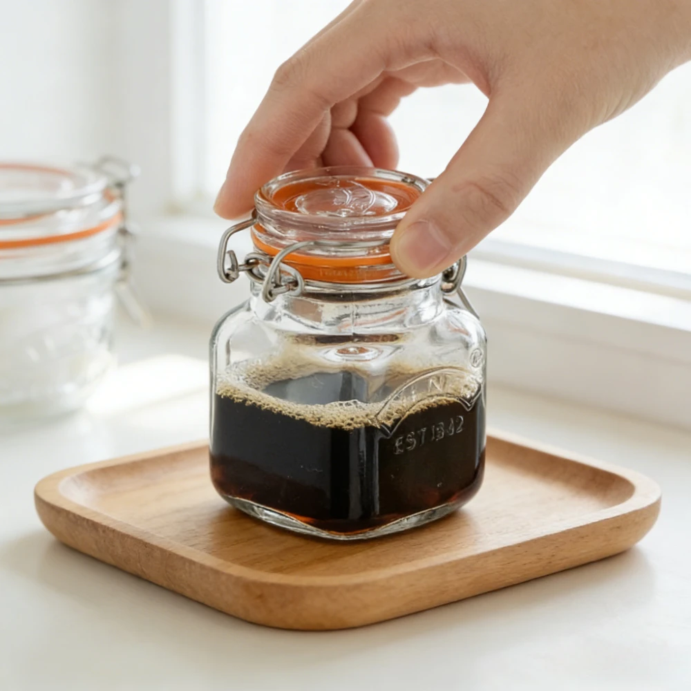 Стеклянная бутылка для эспрессо и жидкостей, маленькая банка для хранения меда с крышкой, портативная мини-банка для дома, герметичная, влагонепроницаемая.
Стеклянная бутылка для эспрессо и жидкостей, маленькая банка для хранения меда с крышкой, портативная мини-банка для дома, герметичная, влагонепроницаемая.