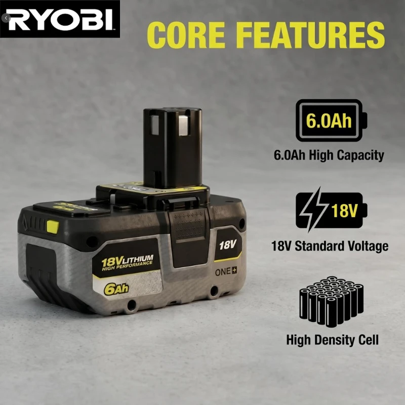 100% original RYOBI ONE+ 18V 4.0Ah replaceable large-capacity lithium-ion battery, suitable for all DIY ONE+ power tools.
100% original RYOBI ONE+ 18V 4.0Ah replaceable large-capacity lithium-ion battery, suitable for all DIY ONE+ power tools.