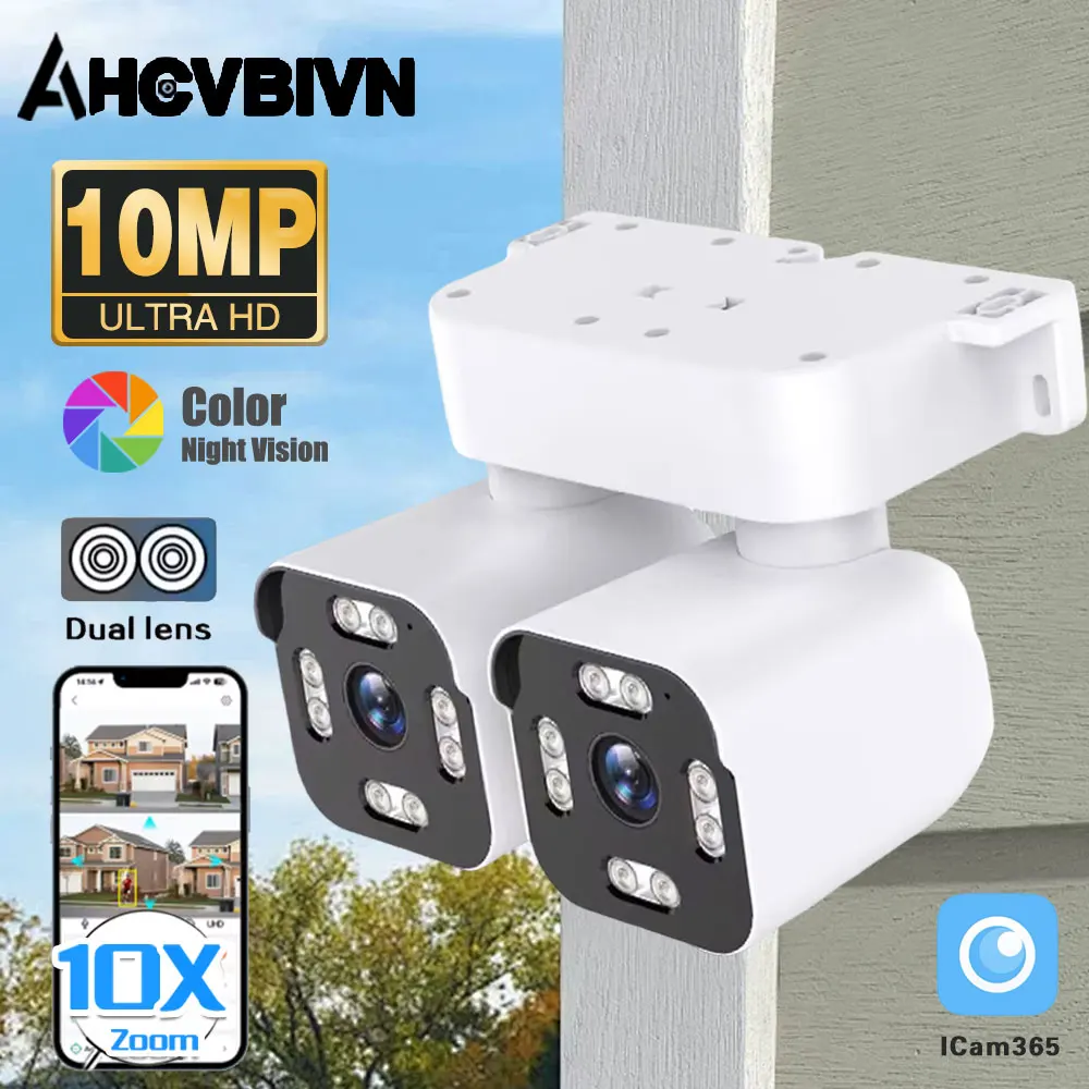 Outdoor Camera IP WIFI HD 10MP 10X ZOOM 2 Lens 2 PTZ Camera Waterproof Color Night Vision CCTV Mobile Tracking Two-way Intercom
Outdoor Camera IP WIFI HD 10MP 10X ZOOM 2 Lens 2 PTZ Camera Waterproof Color Night Vision CCTV Mobile Tracking Two-way Intercom