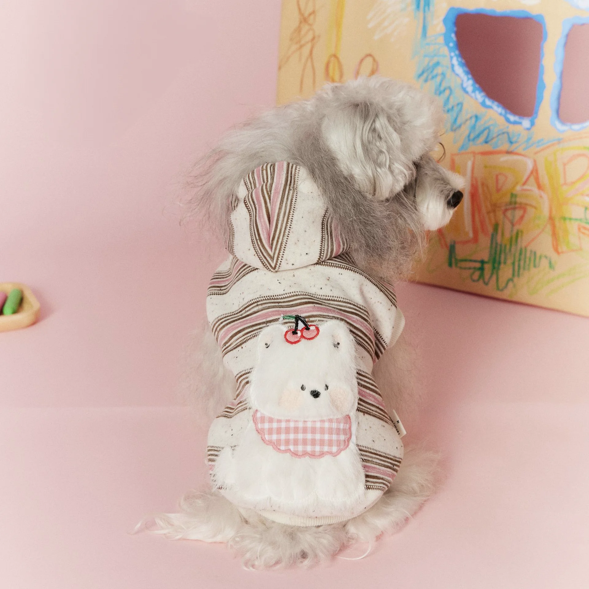 Autumn Winter Small Dog Sleeveless Hoodie Striped Cherry Pattern Warm Pet Clothing for Schnauzer Teddy Bichon Frise Puppy Outfit
Autumn Winter Small Dog Sleeveless Hoodie Striped Cherry Pattern Warm Pet Clothing for Schnauzer Teddy Bichon Frise Puppy Outfit