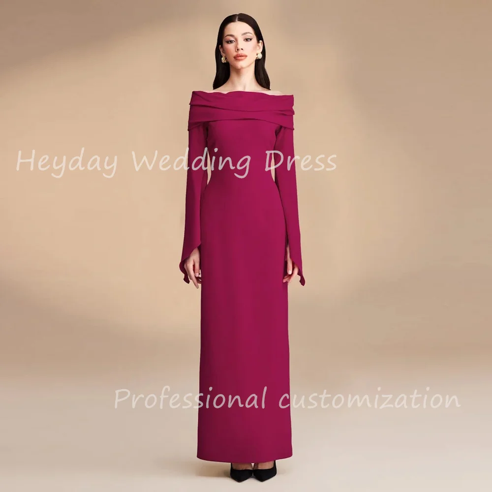 Heyday robes de soirée Dress Customized Off-the-shoulder Straight Ruched Split Long Sleeve Evening Dresses Special Occasions
Heyday robes de soirée Dress Customized Off-the-shoulder Straight Ruched Split Long Sleeve Evening Dresses Special Occasions