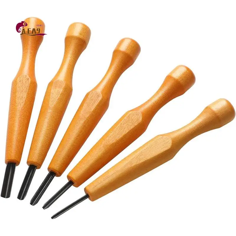 AEA9-5 Pcs Carving Tools Set - Triangular Linoleum & Wood Carving Knifes Chisel V Shaped Tools For Linocut Printmaking
AEA9-5 Pcs Carving Tools Set - Triangular Linoleum & Wood Carving Knifes Chisel V Shaped Tools For Linocut Printmaking