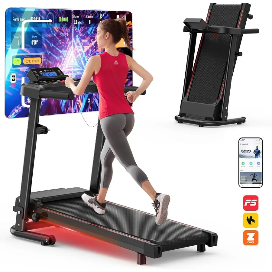 Folding Treadmills for Home with 2.5HP 300 LBS Capacity Knee Protection Shock Absorption Bluetooth with Fitshow App SpaceSaving
Folding Treadmills for Home with 2.5HP 300 LBS Capacity Knee Protection Shock Absorption Bluetooth with Fitshow App SpaceSaving
