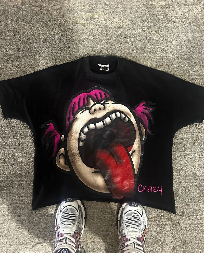 High Street retro Hip Hop casual Short sleeve cartoon oversized Printed T-shirt for women Y2k Goth Harajuku Couple Loose shirt
High Street retro Hip Hop casual Short sleeve cartoon oversized Printed T-shirt for women Y2k Goth Harajuku Couple Loose shirt