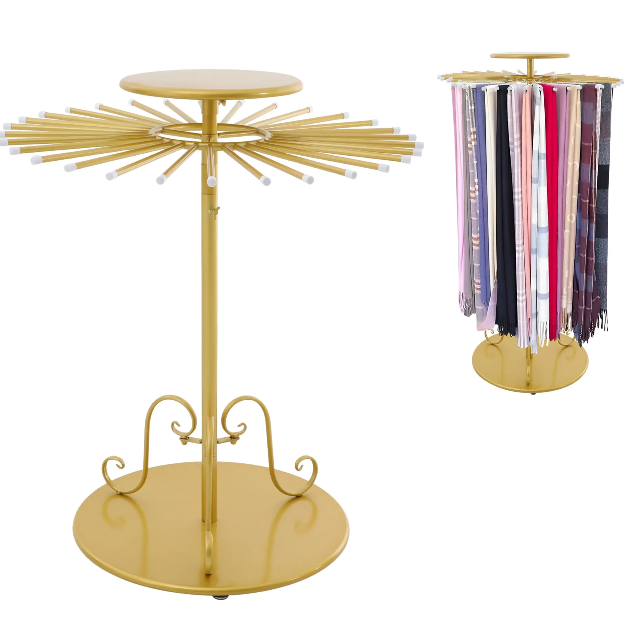 52.8in-Gold Retail Display Tie Scarf Rack, Belt Hanger Tie Rack, 360° Rotation Adjustable Height, Belt Display Scarf Stand Shawl
52.8in-Gold Retail Display Tie Scarf Rack, Belt Hanger Tie Rack, 360° Rotation Adjustable Height, Belt Display Scarf Stand Shawl