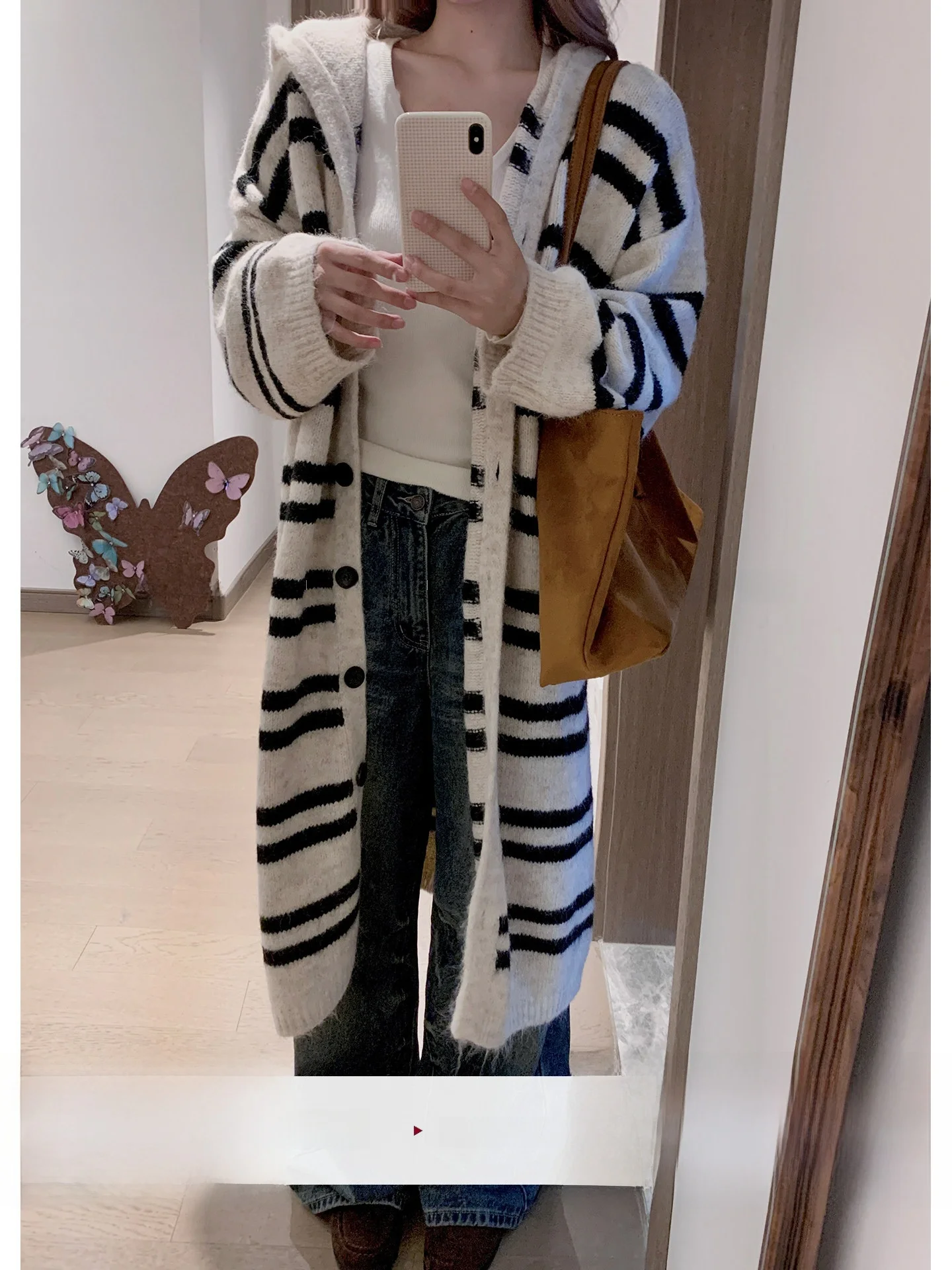 Lili Miss Long Knitted Hoodie Striped Lazy Sle Sweater Coat Autumn Winter V-ne Single Button Closure Warmth Fem Jaet
Lili Miss Long Knitted Hoodie Striped Lazy Sle Sweater Coat Autumn Winter V-ne Single Button Closure Warmth Fem Jaet