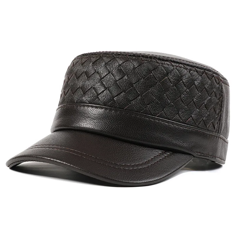 New Autumn Winter Sheepskin Leather Warm Military Hats For Men Personality Preparation Genuine Leather Cap Snapback Cap Dad Hat
New Autumn Winter Sheepskin Leather Warm Military Hats For Men Personality Preparation Genuine Leather Cap Snapback Cap Dad Hat