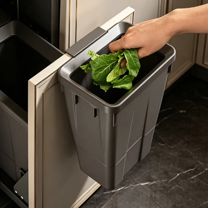 Pro Built-in Pull-out Waste Bin, Front-open Garbage Can, Large Storage Basket with Removable Container & Dry-wet Separator Unit.
Pro Built-in Pull-out Waste Bin, Front-open Garbage Can, Large Storage Basket with Removable Container & Dry-wet Separator Unit.