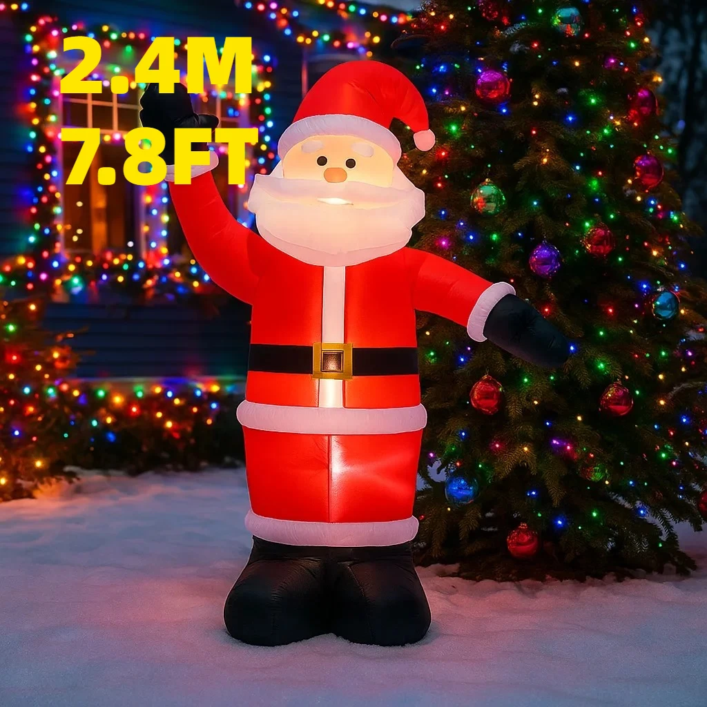 2.4M/7.8FT Inflatable Santa Claus Outdoor Decoration Lights LED Home Decorations Toys Yard Xmas Ornaments Holiday Decor Supplies
2.4M/7.8FT Inflatable Santa Claus Outdoor Decoration Lights LED Home Decorations Toys Yard Xmas Ornaments Holiday Decor Supplies