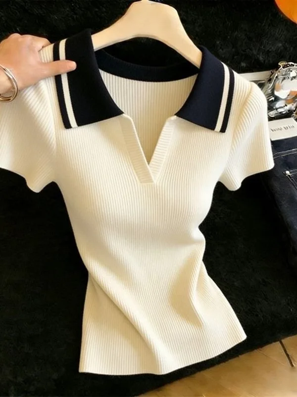 Loose Ice Silk Short Sleeve Neck T-Shirt Women's Summer Color Block Casual Style Polyester Fiber Regular Length Top
Loose Ice Silk Short Sleeve Neck T-Shirt Women's Summer Color Block Casual Style Polyester Fiber Regular Length Top