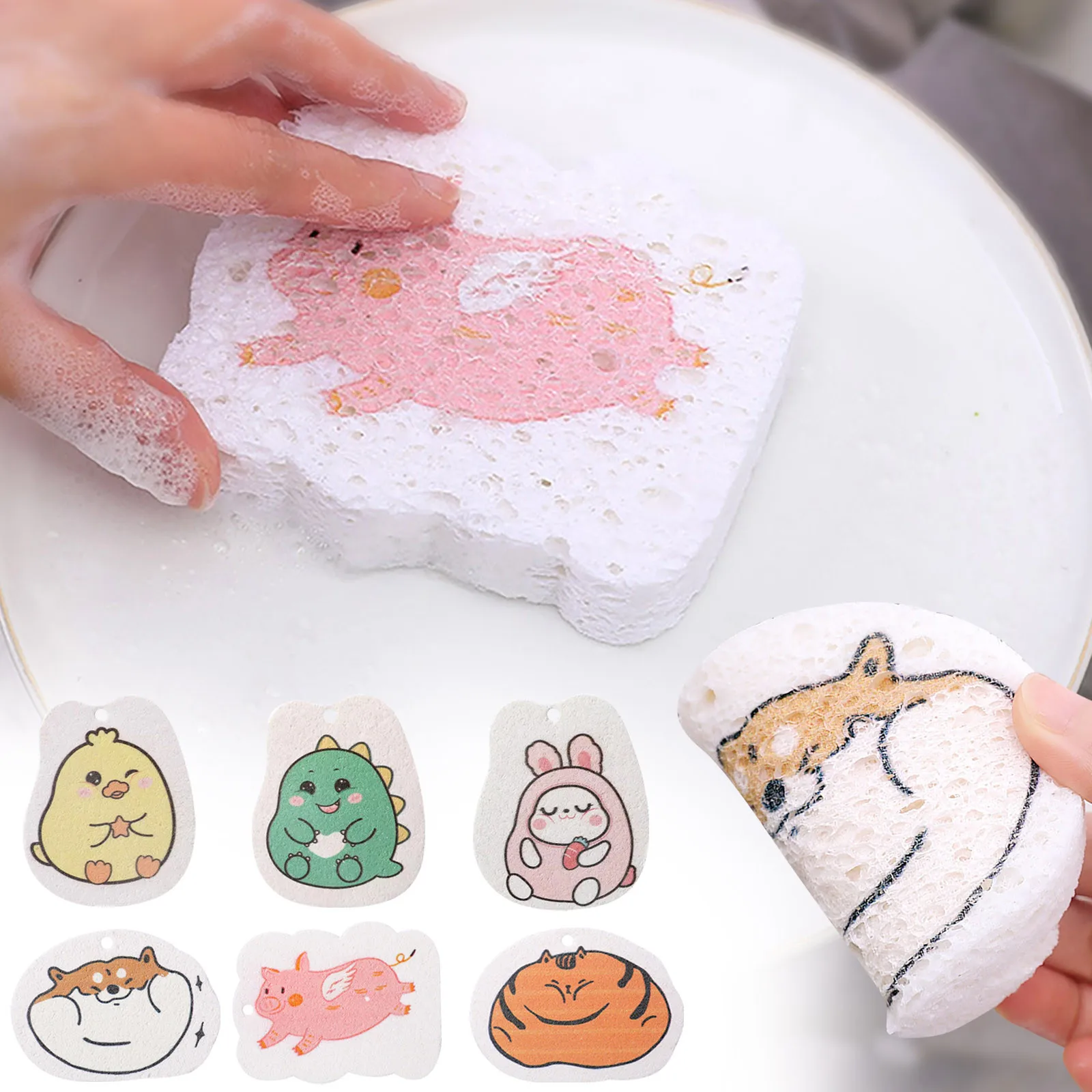 Мультяшная кухонная губка для мытья посуды, милые чистящие губки, двухсторонние губки для мытья посуды, губка из прессованной древесной массы, салфетка для посуды
Мультяшная кухонная губка для мытья посуды, милые чистящие губки, двухсторонние губки для мытья посуды, губка из прессованной древесной массы, салфетка для посуды