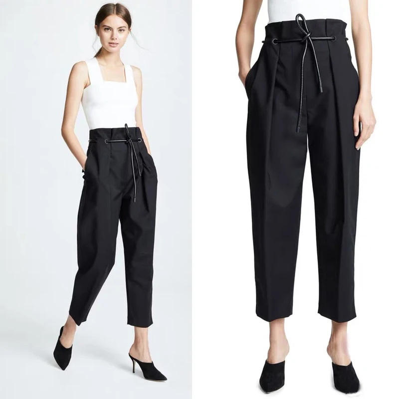 Slimming Black Casual Pants Straight Leg Nine-Tenths Length Fashionable Street Style Summer Wear Comfortable Thin Polyester
Slimming Black Casual Pants Straight Leg Nine-Tenths Length Fashionable Street Style Summer Wear Comfortable Thin Polyester