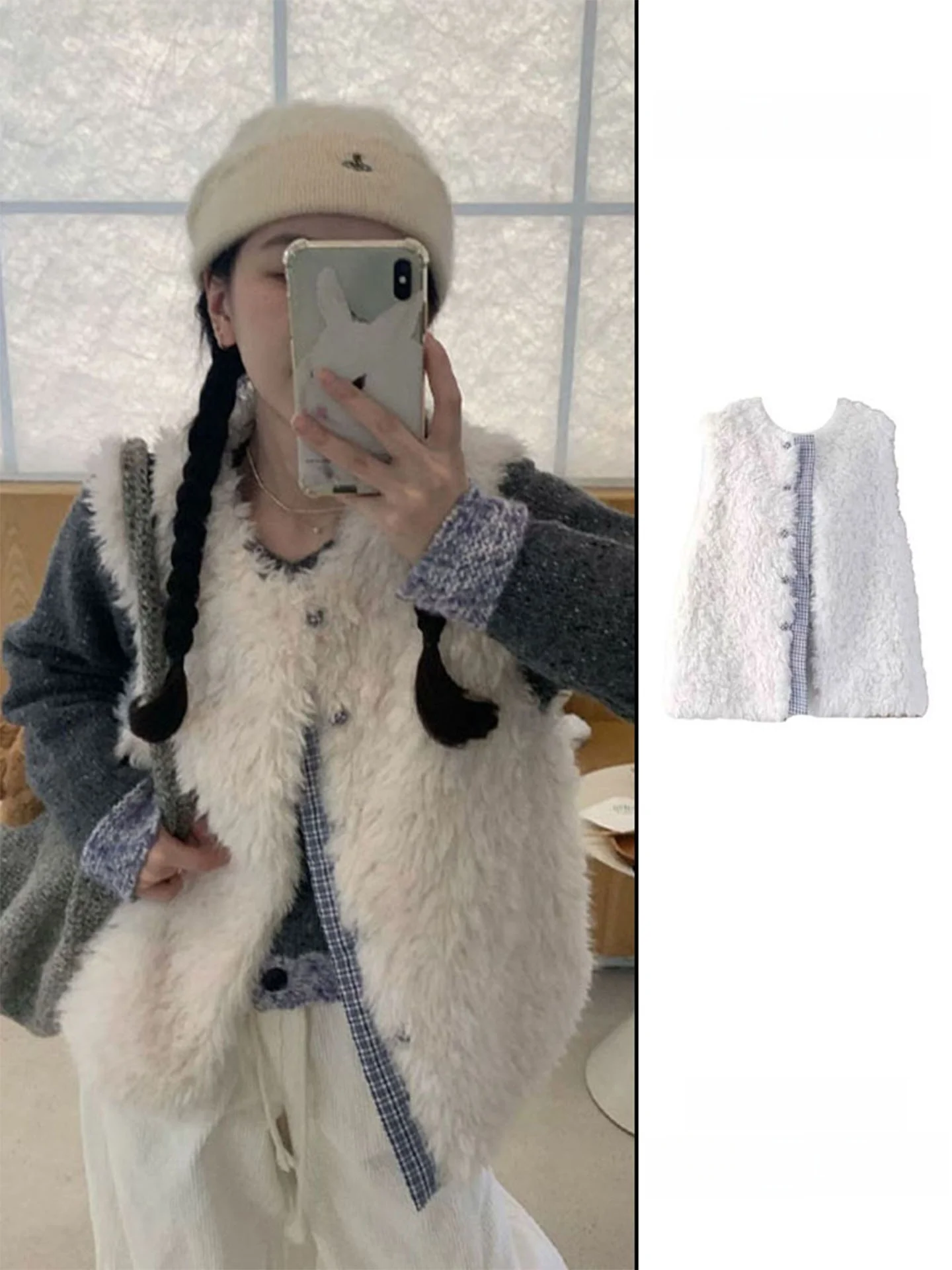 Женский зимний жилет из меха ягненка, высококачественный синий клетчатый жилет Svel ort Jaet, роскошный круглый жилет Ne Butt...
Женский зимний жилет из меха ягненка, высококачественный синий клетчатый жилет Svel ort Jaet, роскошный круглый жилет Ne Butt...